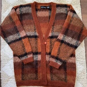 Vintage Paul Harris Women's Plaid Cardigan - Warm Tones